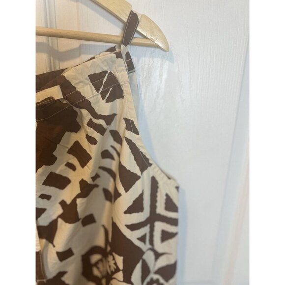 Urban Outfitters BDG Eva Mini Dress XL Brown Tiki Tropical Beach Coastal Neutral - Picture 7 of 12